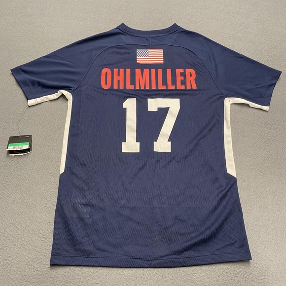 Team USA Jersey Youth XL Blue Nike Lacrosse Dri-FIT Ohlmiller 17 Flag - Picture 7 of 11